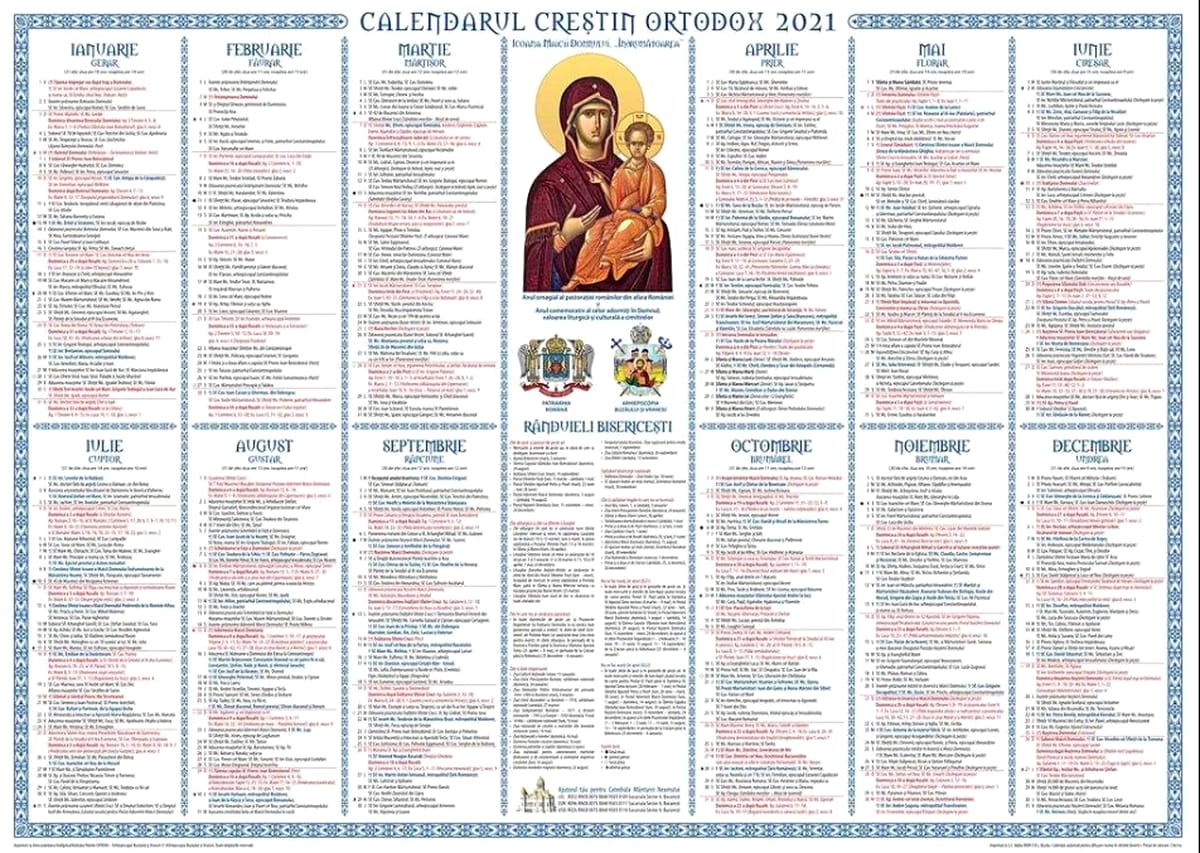 Calendar Ortodox 2021 Cele Mai Importante SÄrbÄtori Religioase Din Fiecare LunÄ