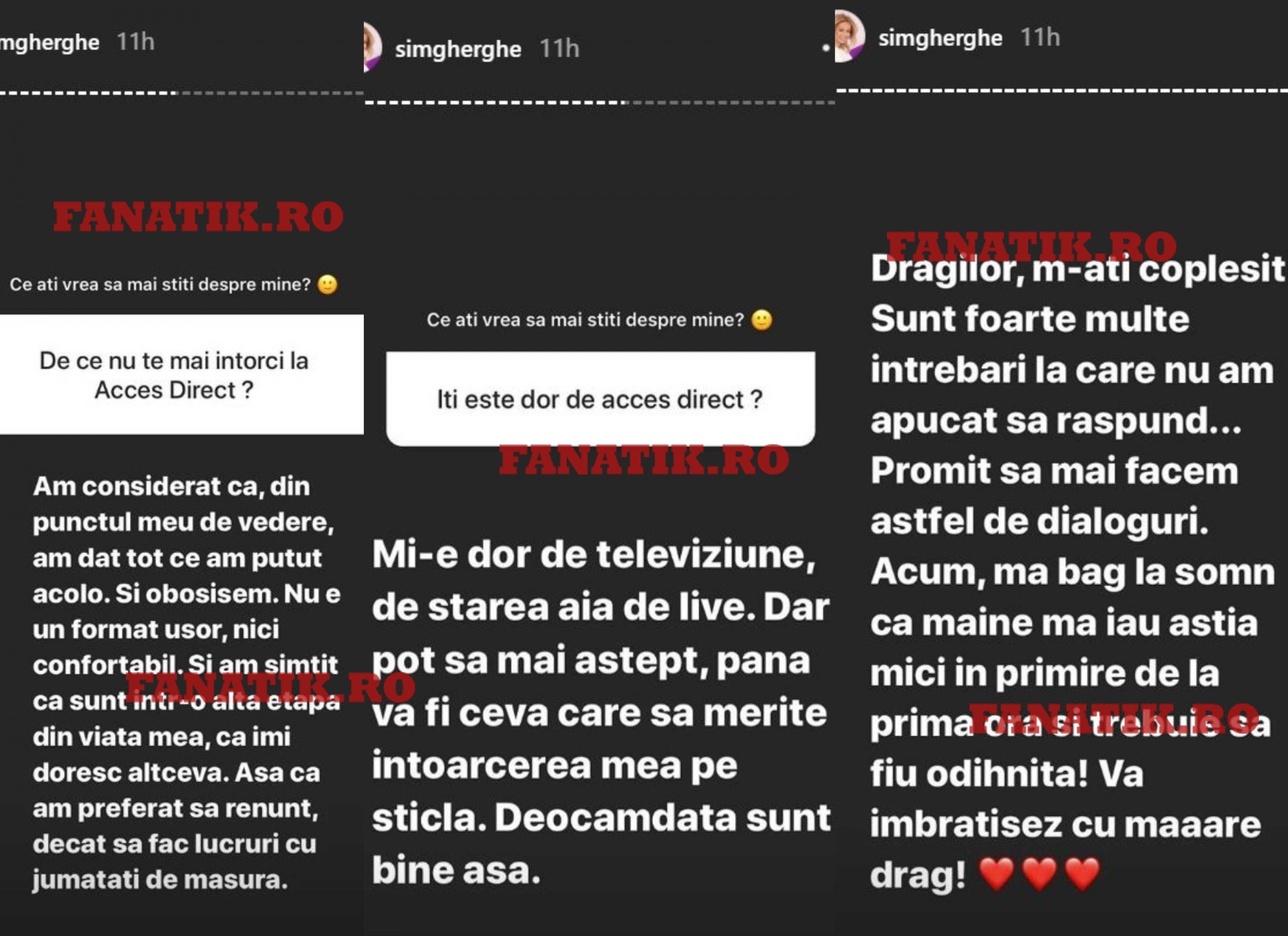Simona Gherghe a anunțat când se întoarce în televiziune, dar și dacă o să revină la Acces Direct