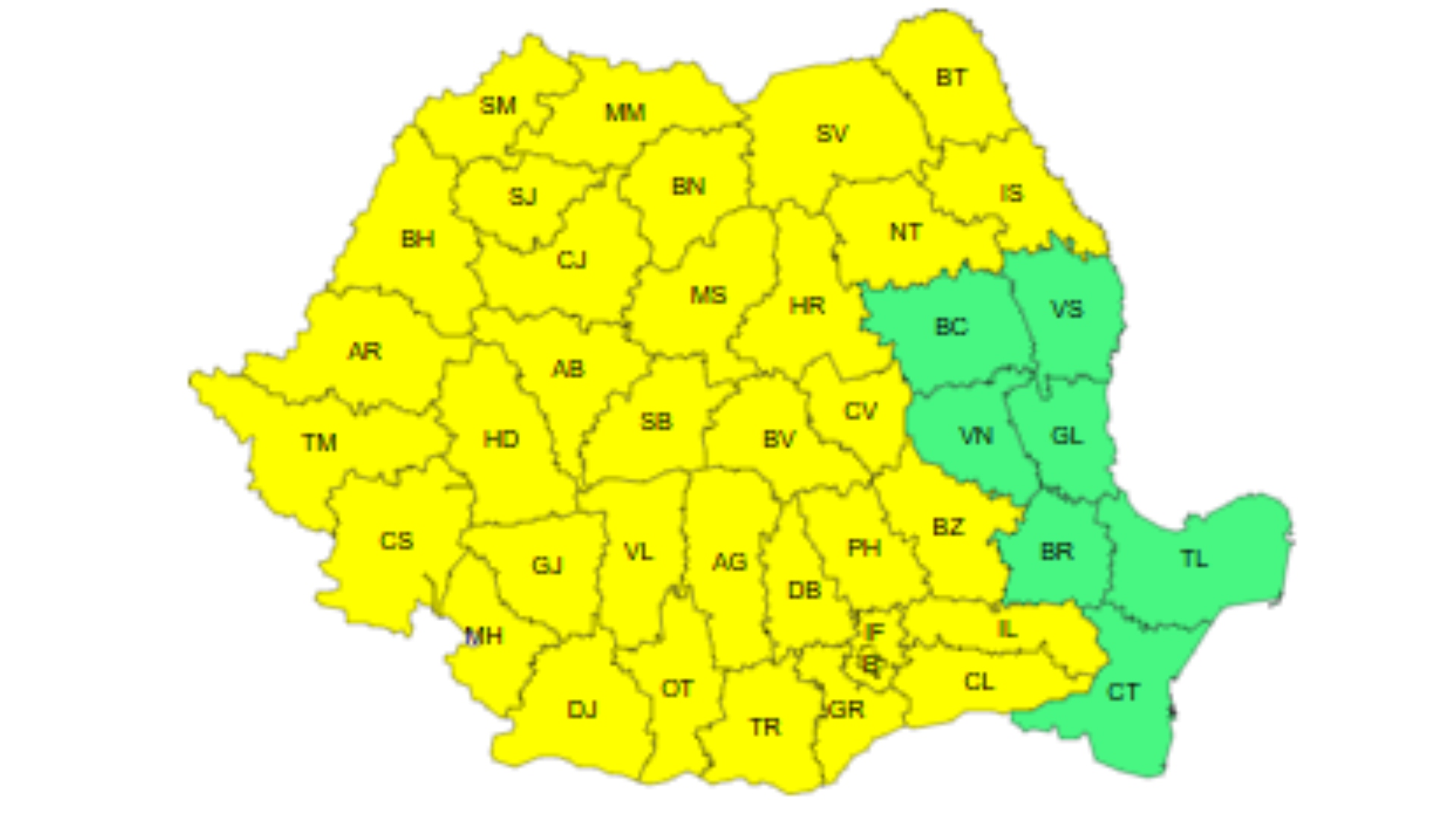 Cod galben de caniculă, joi, 5 iunie. 