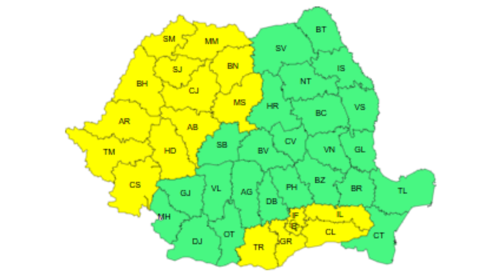 Cod galben temperaturi ridicate, vineri, 6 iunie.