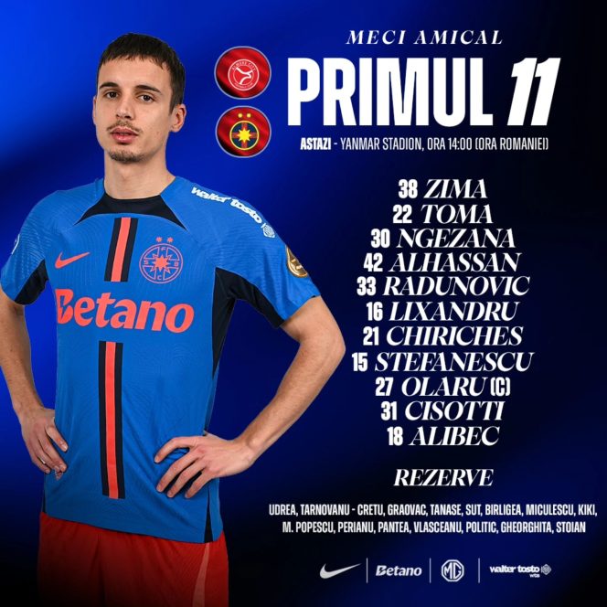 Primul 11 FCSB amical Almere City