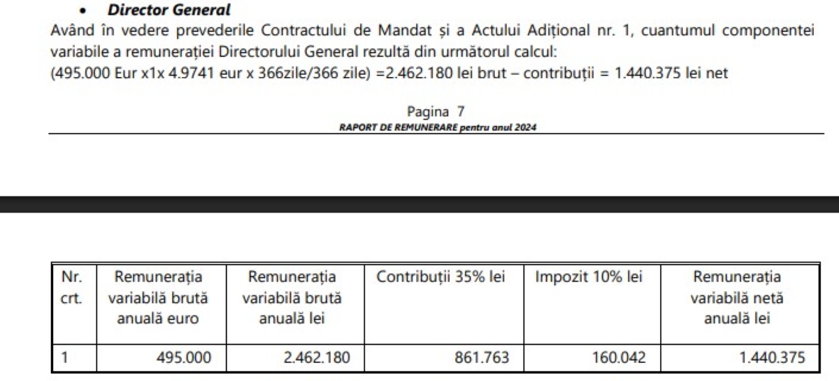 Remunerație variabila director Transgaz