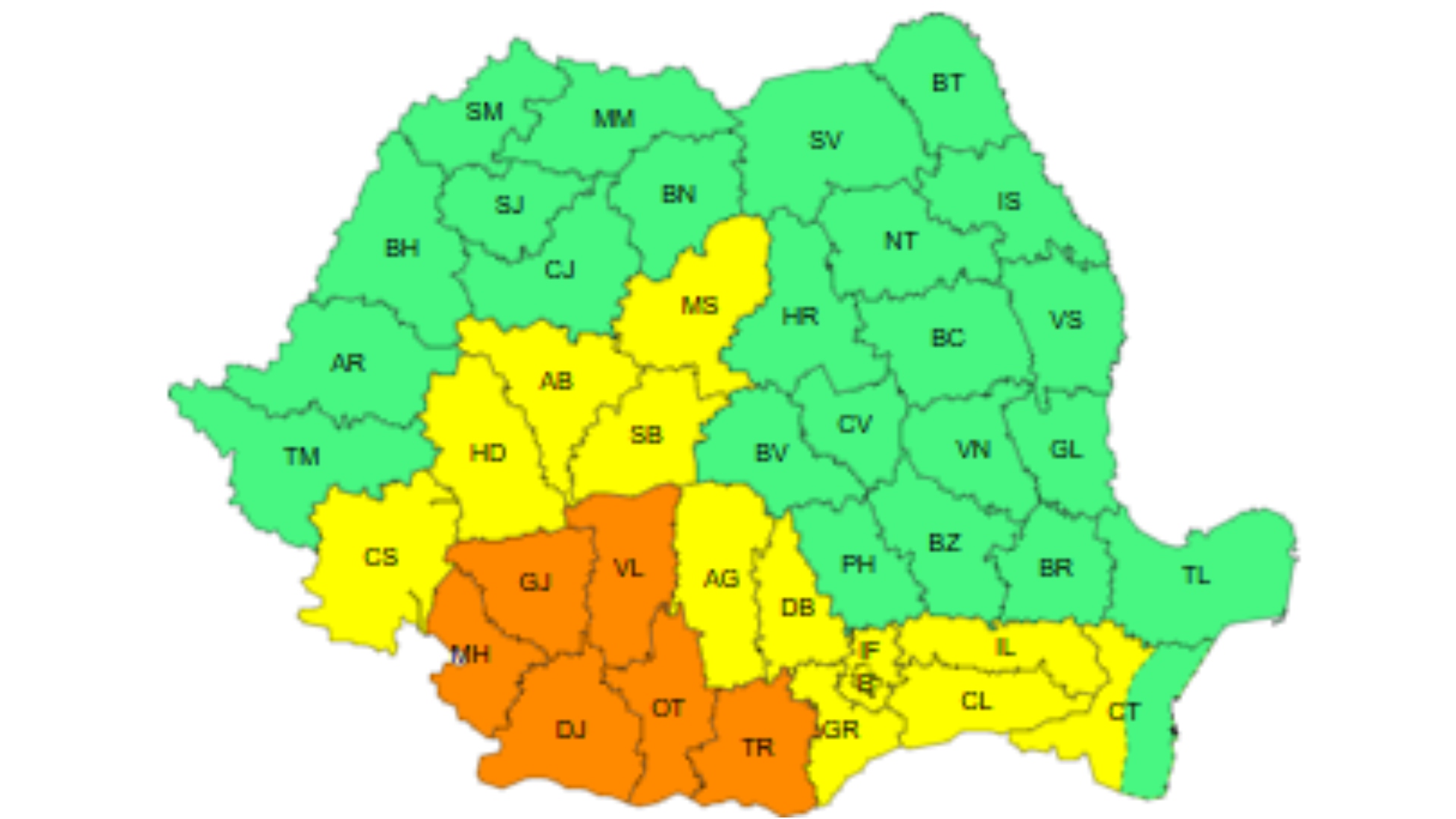 Cod galben și cod portocaliu de caniculă, sâmbătă, 5 iulie