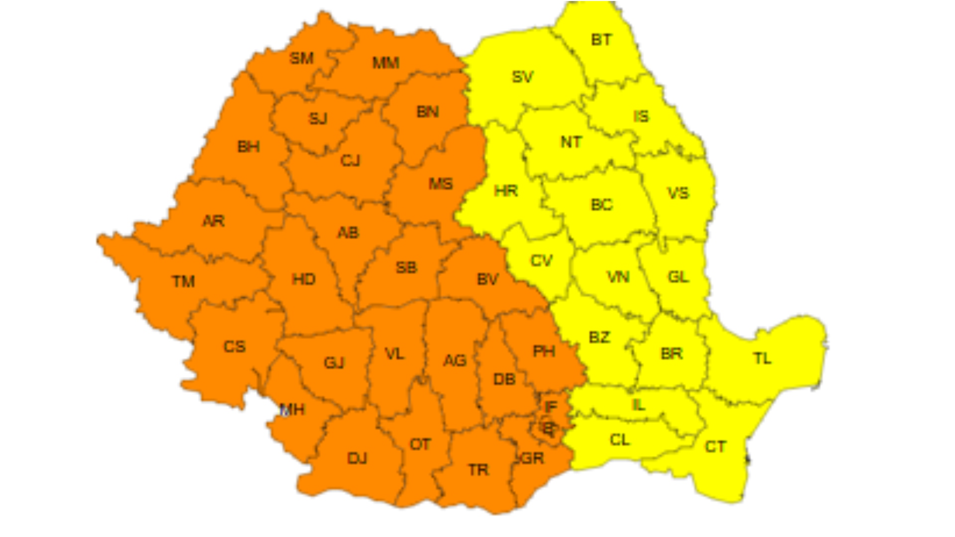 Cod galben și cod portocaliu de caniculă, vineri, 4 iulie